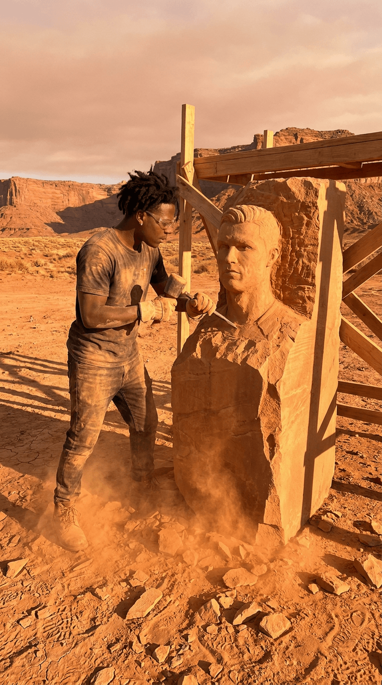 Sculptor Carves Legend